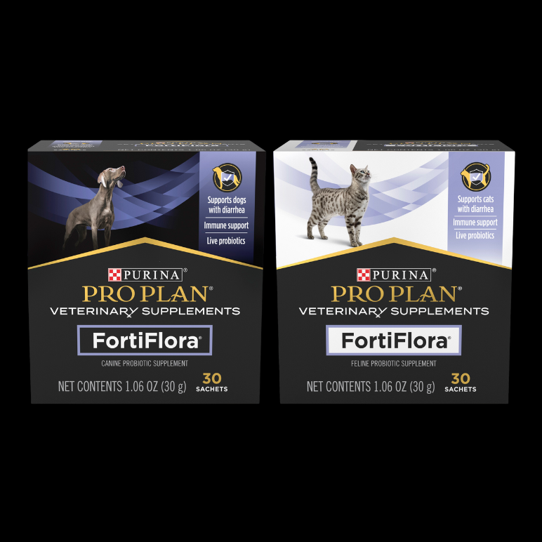 PRO PLAN Veterinary Supplements - FortFlora on a black background